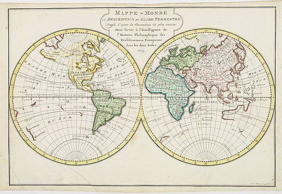 HARREVELT, E.van / CHANGUION, D.J., Mappe-Monde ou Description du Globe Terrestre., antique map, old maps