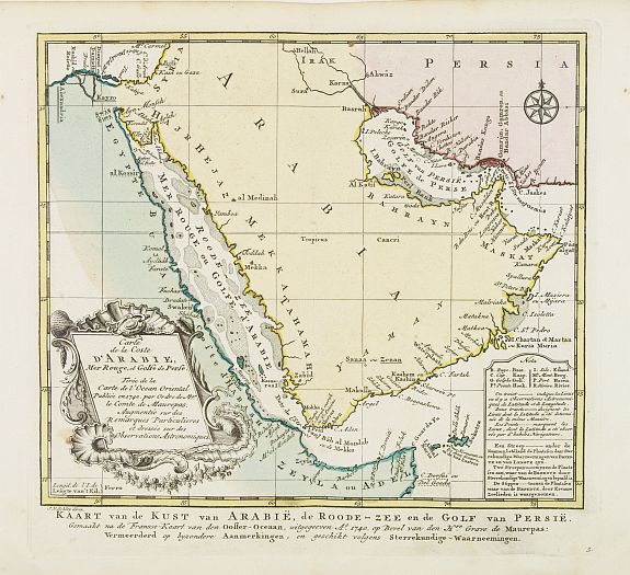 HARREVELT,E. van / CHANGUION, D.J., Carte de la Coste d'Arabie., antique map, old maps