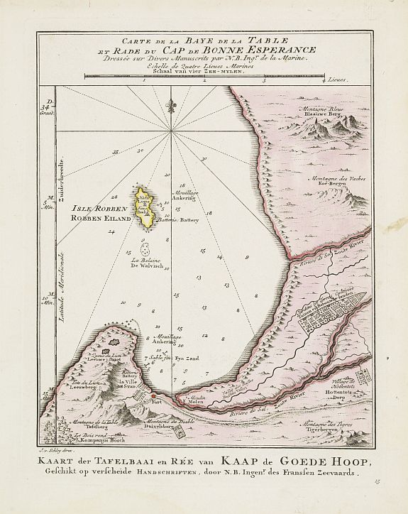 HARREVELT, E.van/ CHANGUION, D.J., Carte de la Baye de la Table .. / Cap de Bonne Esperance., antique map, old maps