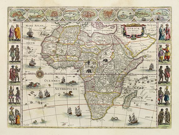 BLAEU,W., Africae nova descriptio., antique map, old maps