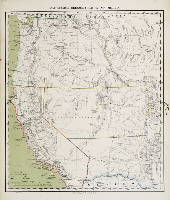 FLEMMING,C., Californien, Oregon Utah und Neu-Mejico., antique map, old maps