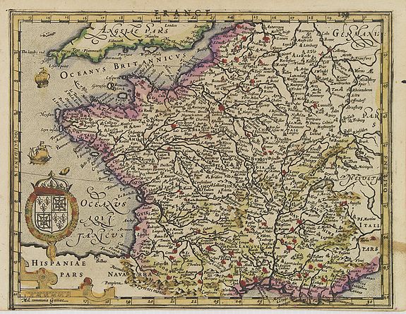 MERCATOR,G./ HONDIUS,J.,  [France] Untitled., antique map, old maps