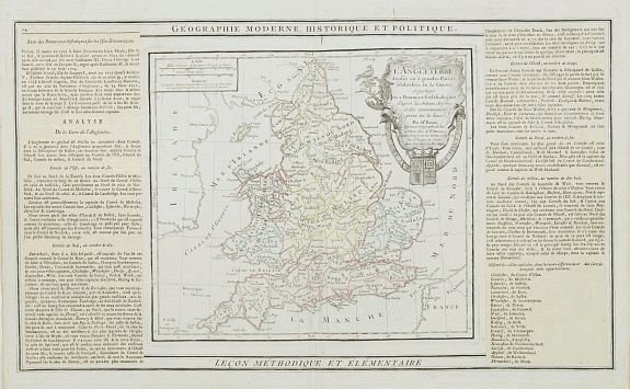 DESNOS / BRION, L'Angleterre divisée en 5 grandes Parties. . ., antique map, old maps