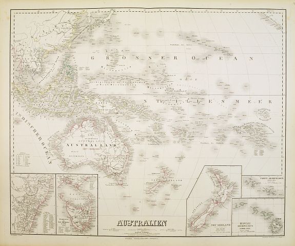 WEILAND, C.F., Australien., antique map, old maps