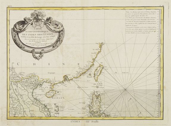 LATTRÉ / BONNE,R., Carte Hydro-Geo-Graphique des Indes Orientales en deça et au dela du Gange avec leur Archipel.., antique map, old maps