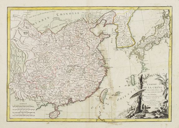 LATTRÉ / BONNE,R., L'Empire de la Chine d'après l'Atlas Chinois, avec les Isles du Japon.., antique map, old maps