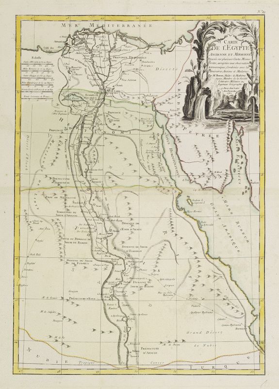 LATTRÉ / BONNE, R., Carte de l'Egypte Ancienne et Moderne.., antique map, old maps