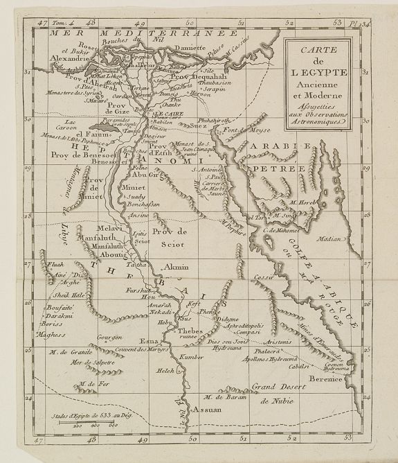 DELAPORTE,L'Abbé., Carte de l'Egypte Ancienne et Moderne.., antique map, old maps