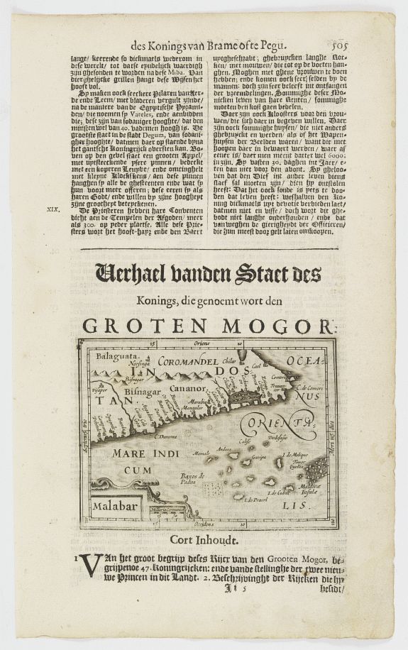 HONDIUS, J., Malabar., antique map, old maps