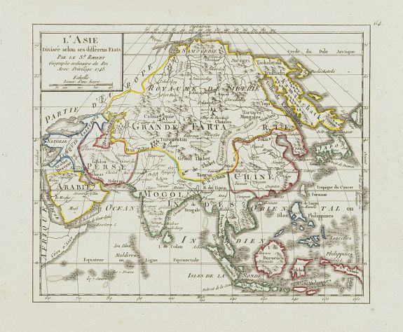 VAUGONDY, R. de, L'Asie Divisée selon ses differens Etats., antique map, old maps