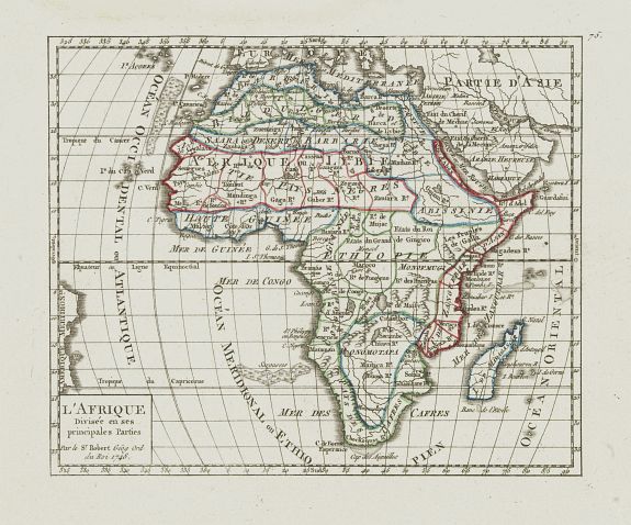 VAUGONDY, R. de, L'Afrique Divisée en ses principales Parties., antique map, old maps