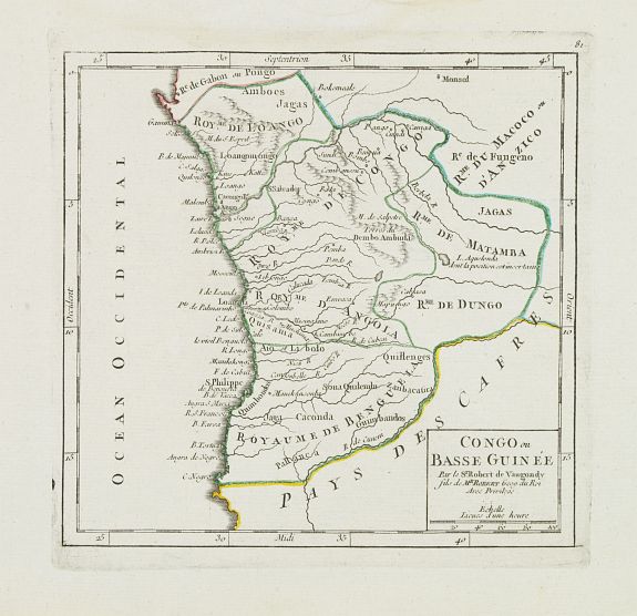 VAUGONDY, R. de, Congo ou Basse Guinée., antique map, old maps