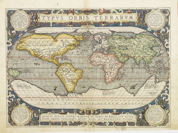 ORTELIUS,A., Typus Orbis Terrarum., antique map, old maps