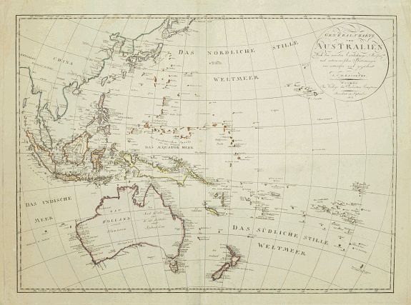 REINECKE, I.C.M., General charte von Australien Nachdem neusten Entdeckungs Reisen.., antique map, old maps