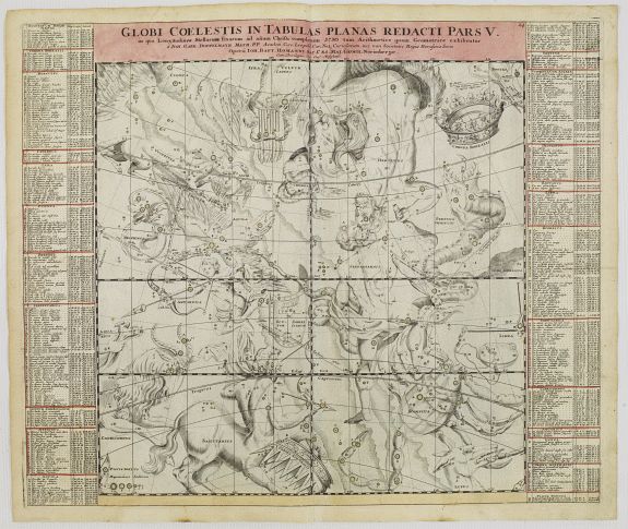 HOMANN,J.B. / DOPPELMAYR,J.G., Globi Coelestis in tabulas planas redacti pars V.., antique map, old maps
