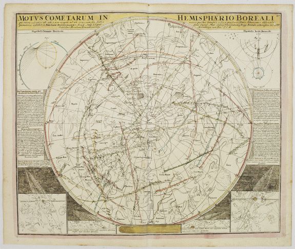 DOPPELMAYR,J.G./ HOMANN HEIRS, Motus Cometarum in Hemisphaerio Boreali.., antique map, old maps