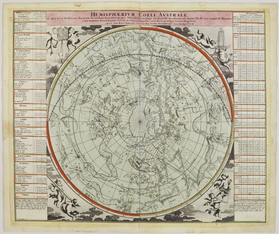 DOPPELMAYR,J.G./ HOMANN,J.B., Hemisphaerium Coeli Australe in quo loca Stellarum.., antique map, old maps