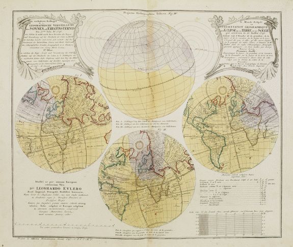 HOMANN,J.B., Le Monde Eclipsé ou.. Eclipse de la Terre ou du Soleil.. Premiere feuille., antique map, old maps