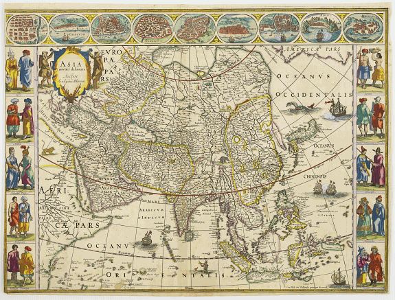 BLAEU,W., Asia noviter delineata., antique map, old maps