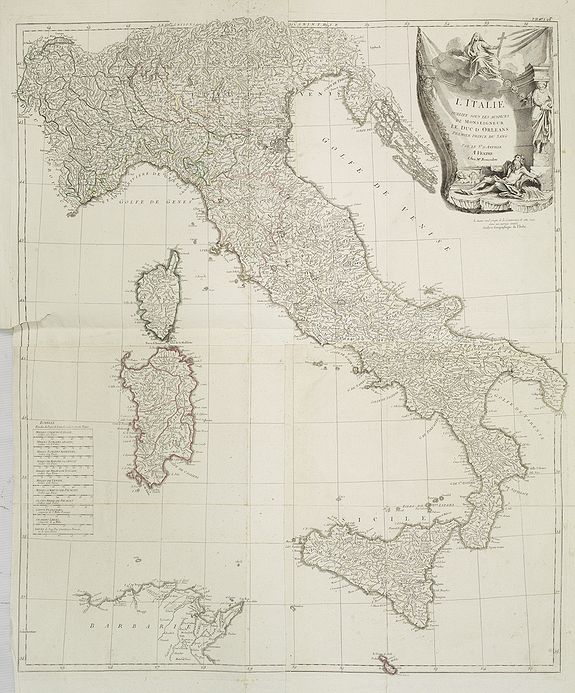 SANTINI, P. / REMONDINI, M.,  L'Italie publiee sous les auspices de Monseigneur le Duc d'Orleans.., antique map, old maps