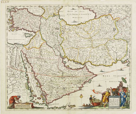 DE WIT, F., Nova Persiae, Armeniae, Natoliae et Arabiae., antique map, old maps
