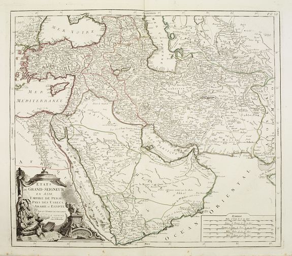 SANTINI, P. / REMONDINI, M., Etats du Grand-Seigneur en Asie, Empire de Perse, Pays des Usbecs, Arabie et Egypte., antique map, old maps