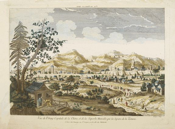 BEAUVAIS, Vue de Peking Capitale de la Chine, et de la Superbe Muraille qui la Separe de la Tartarie., antique map, old maps
