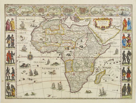 BLAEU, W., Africae nova descriptio., antique map, old maps