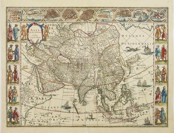 BLAEU,W., Asia noviter delineata., antique map, old maps