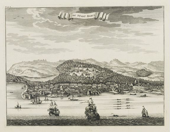 VALENTIJN,F., De stadt Dabul., antique map, old maps