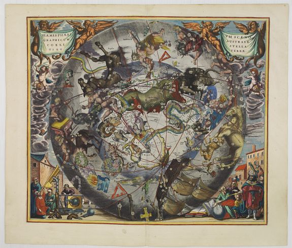 CELLARIUS, A., Haemisphaerium Scenographicum Australe Colli Stellatiet Terrae.., antique map, old maps