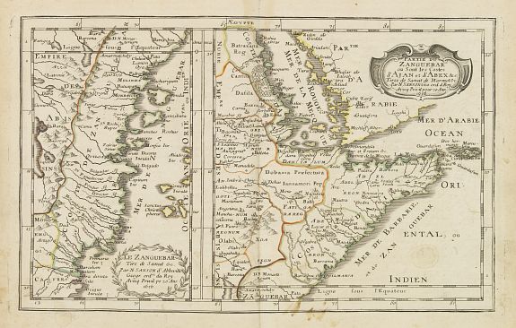 SANSON, N., Le Zanguebar Partie du Zanguebar ou sont les Costes d'AJAN et d'ABEX., antique map, old maps