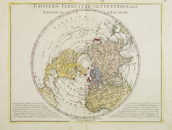 ZATTA, A., Emisfero Terrestre Settentrionale. . ., antique map, old maps