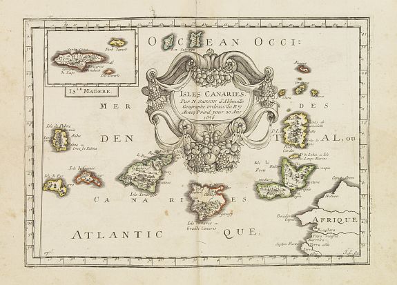 SANSON, N., Isles Canaries. . ., antique map, old maps