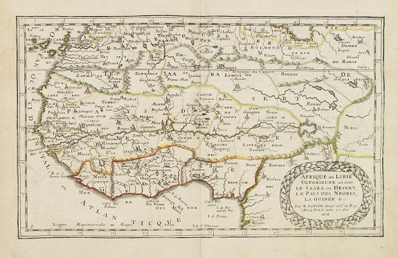 SANSON, N., L'Afrique ou Libie ulterieur ou font le Saara ou desert. . ., antique map, old maps