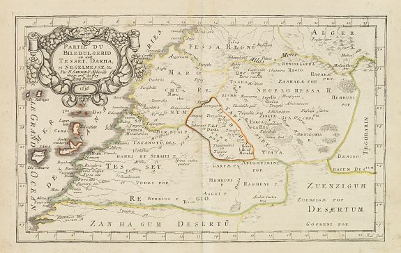 SANSON, N., Partie du Biledul Gerid. . ., antique map, old maps