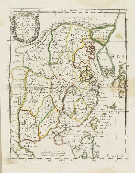 SANSON, N., Royaume de la Chine. . ., antique map, old maps