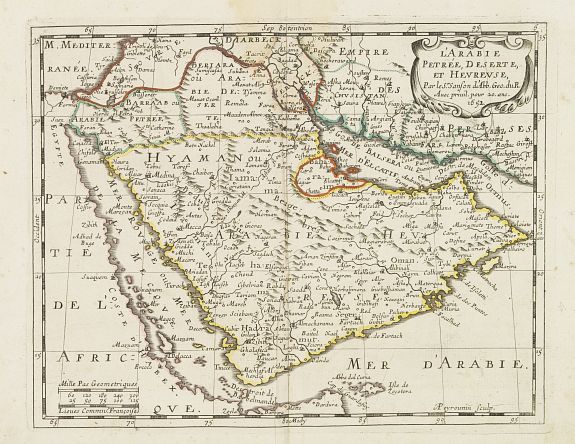 SANSON, N., L'Arabie Petrée, Deserte, et hevrevse. . ., antique map, old maps