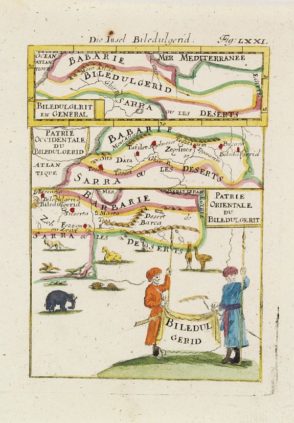 MALLET, A.M., Billedul Gerid  [Patrie Orientale du Biledulgerit], antique map, old maps