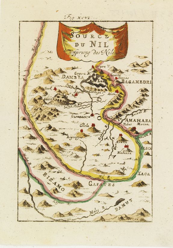MALLET, A.M., Source du Nil. . ., antique map, old maps