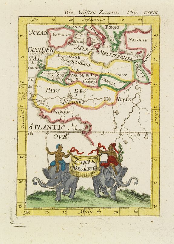MALLET, A.M., Zaara le Desert . . ., antique map, old maps