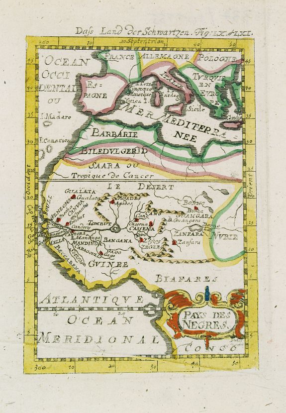 MALLET, A.M., Pays des negres. . ., antique map, old maps