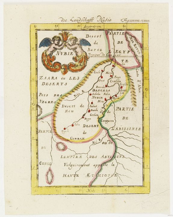 MALLET, A.M., Nubie . . ., antique map, old maps