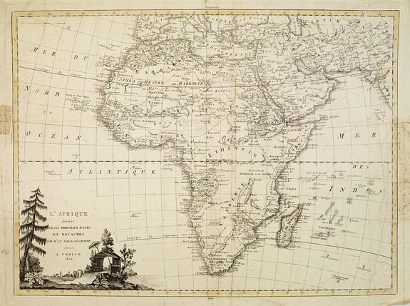 SANTINI F., L'Afrique divisée en ses principaux Etats et Royaumes., antique map, old maps