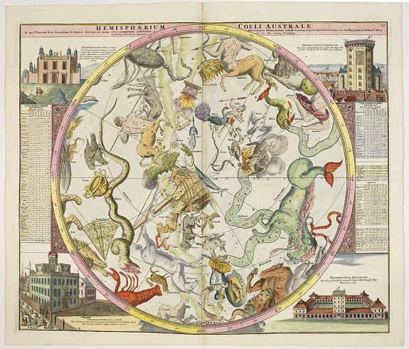 DOPPELMAYR, J.G./ HOMANN, J.B.,  Hemisphaerium Coeli Australe [together with] . . . Coeli Boreale . . ., antique map, old maps
