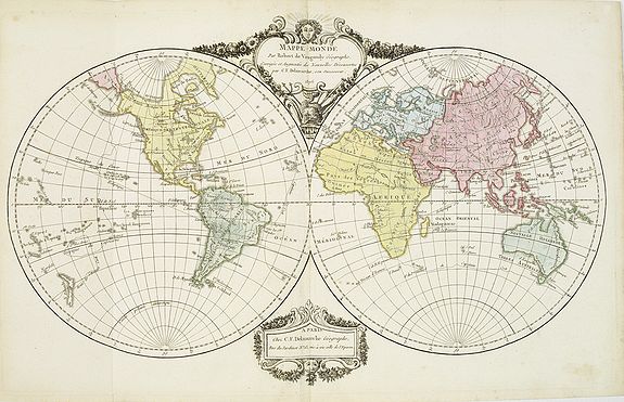 DE VAUGONDY, R. de / DELAMARCHE, C.F., Mappe - Monde Par Robert de Vaugondy . . ., antique map, old maps