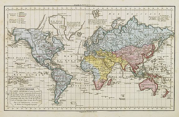 DELAMARCHE, C.F., Mappe-Monde ou Carte Générale de toutes les Parties connues.., antique map, old maps