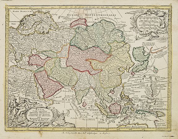 SEUTTER, M., Asia cum omnibus Imperiis Provinciis . . ., antique map, old maps