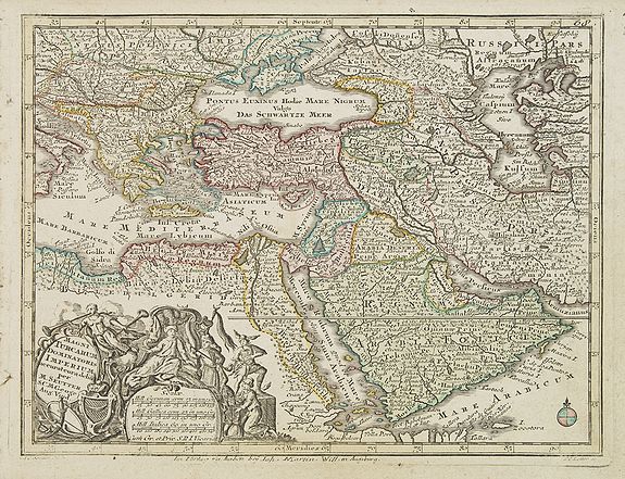 SEUTTER, M., Magni Turcarum dominatoris Imperium . ., antique map, old maps
