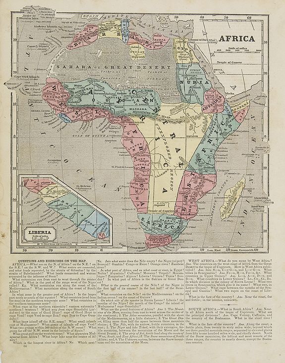 MORSE,S.E., Africa., antique map, old maps
